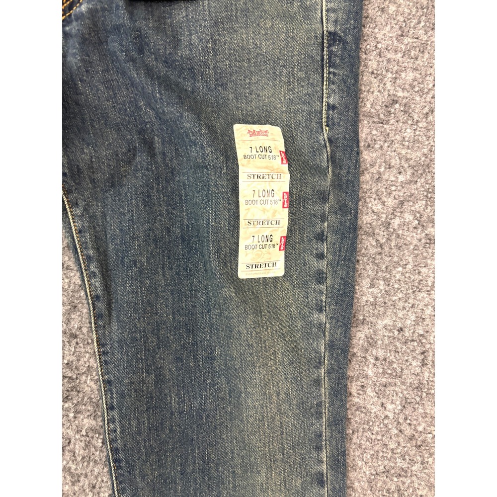Levi's 518 Boot Cut Stretch Jeans Womens Size 7 Long NWT Blue Denim Y2K Low Rise - Picture 8 of 11